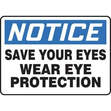 Accuform HARD HATS REQUIRED IN THIS AREA, Adhesive Dura-Poly, 10 in x 14 in, Adhesive MPPE812XV